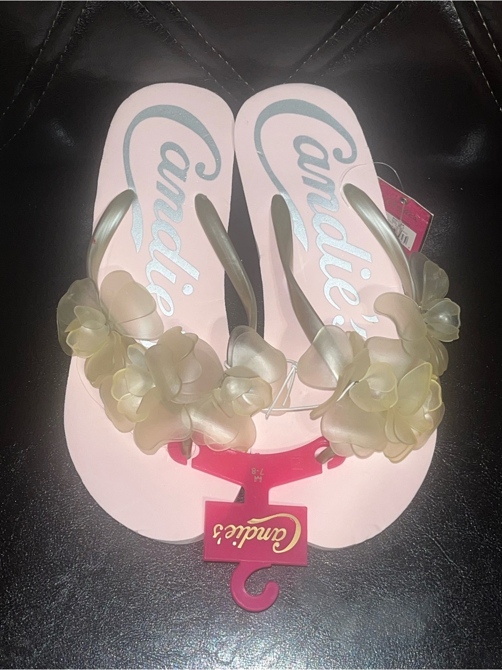 Candies Wedge Thong Flip Rose Pink Y2K Retro Womens Size 7/8 New Tag